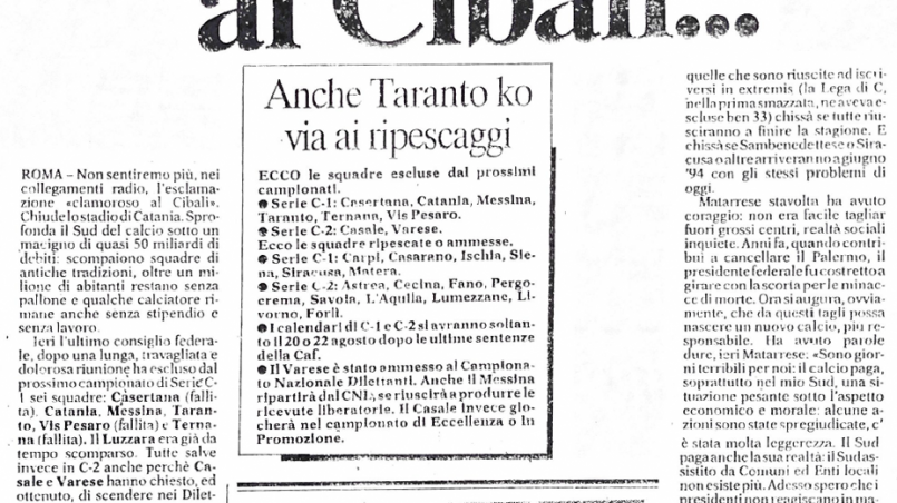 1993.08.01: Clamoroso al Cibali, Repubblica